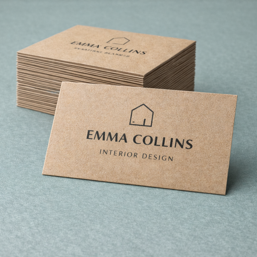 18pt kraft business cards