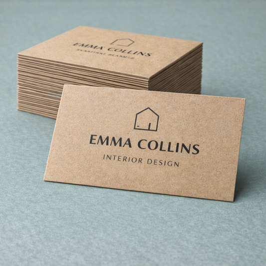 18pt kraft business cards